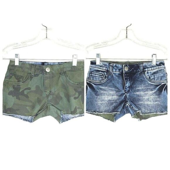 Flip Side Short Shorts Women's Reversible Green Ca - Picture 1 of 7